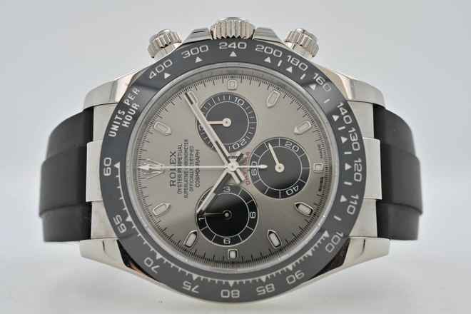  Rolex Daytona Cosmograph 18k Weißgold White Gold 116519LN LC150 Ghost Rubber Strap Oysterflex 