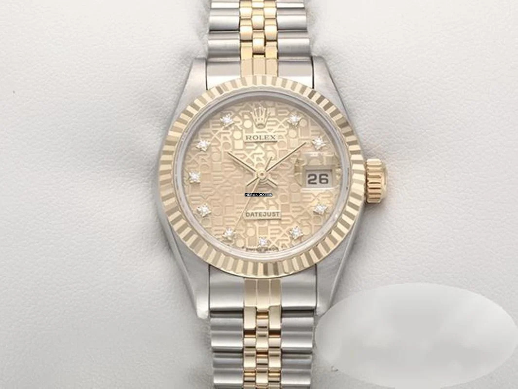 Rolex Lady-Datejust Edelstahl Gelbgold 750 Diamanten Automatik Gold Stahl Damen Stainless Steel 18kt Yellow Gold Jubilé-band Chronometer Oyster