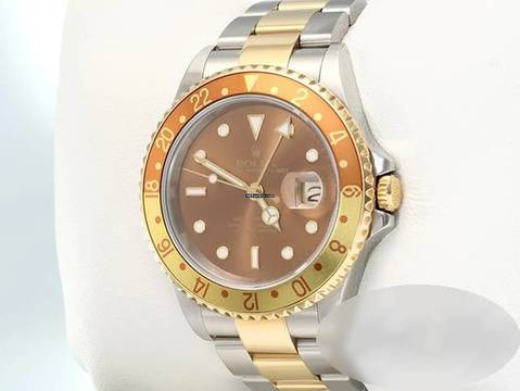  Rolex GMT-Master II 16713 2004 Edelstahl Gelbgold 750 Rootbeer Automatik Tiger Stainless Steel 18kt Yellow Gold Oyster-band Chronometer 