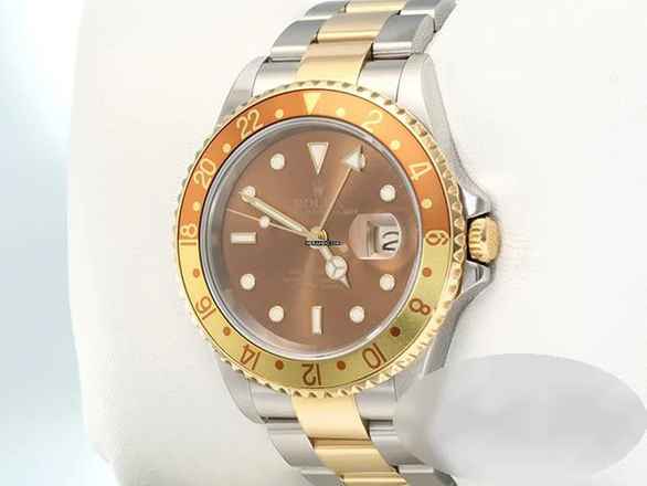  Rolex GMT-Master II 16713 2004 Edelstahl Gelbgold 750 Rootbeer Automatik Tiger Stainless Steel 18kt Yellow Gold Oyster-band Chronometer 