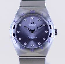 Thumbnail von Omega Constellation Ladies Purple Diamond Dial Quarz Lady 28mm Brillanten New