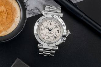 Thumbnail von Cartier Pasha GMT Power Reserve Automatik Stahl Herrenuhr Ref. W31037H3