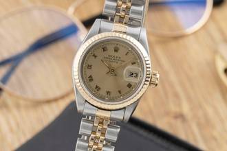 Thumbnail von Rolex Lady-Datejust Stahl / Gold Automatik Damenuhr Ref 69173 Vintage Klassiker