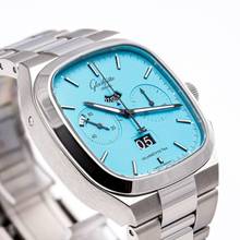 Thumbnail von Glashütte Original Seventies Chronograph Panoramadatum Chrono Panorama Discoblue – 1 of 100 – 1-37-02-20-02-70 – NEW – 22 Full Set