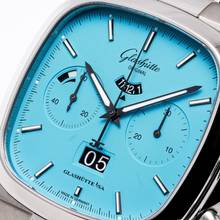 Thumbnail von Glashütte Original Seventies Chronograph Panoramadatum Chrono Panorama Discoblue – 1 of 100 – 1-37-02-20-02-70 – NEW – 22 Full Set