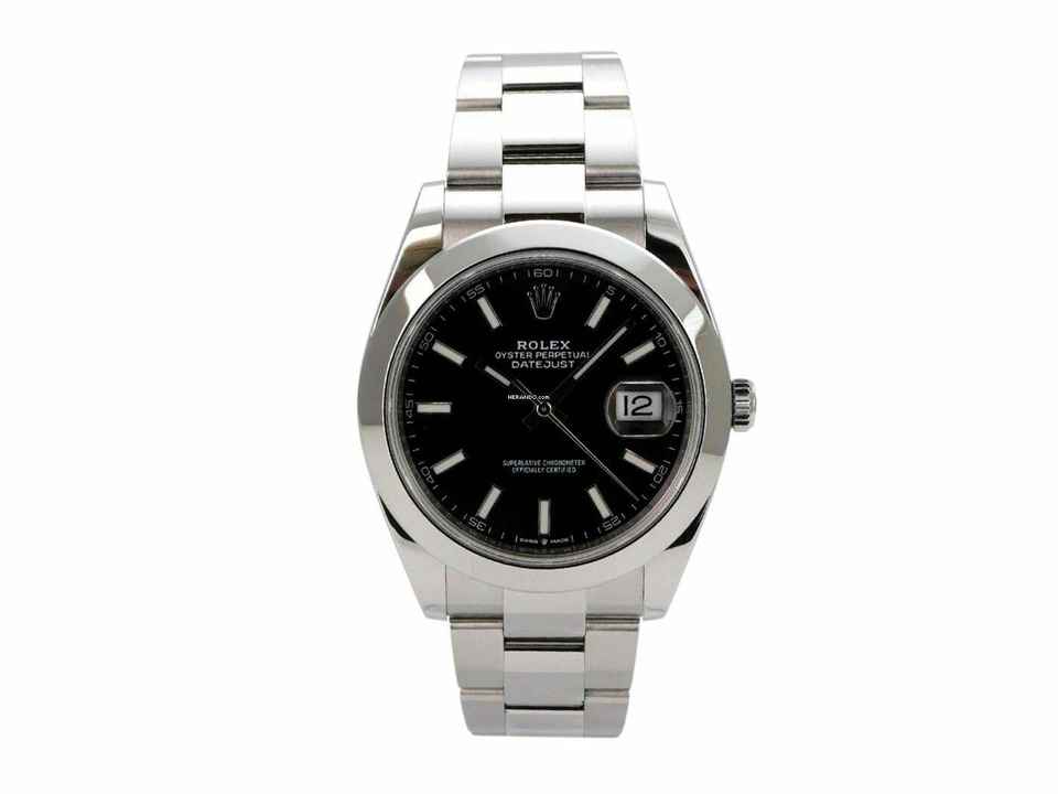  Rolex Datejust 41 Edelstahl 126300 Schwarz Oyster-Band 