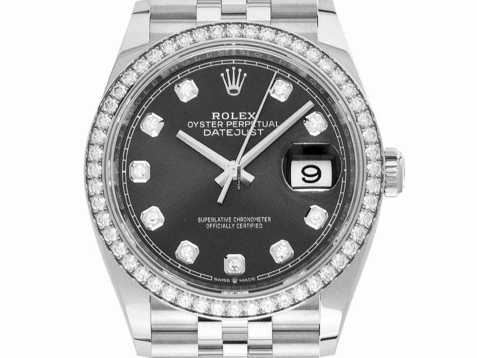  Rolex Datejust 36 Ref.126284RBR 2021 Full Set wie Neu Datejust Diamanten 