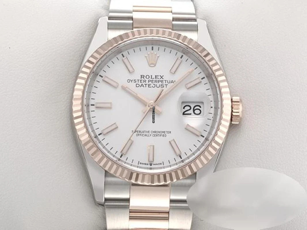 Rolex Datejust 36 126231 2019 Edelstahl Rosegold 750 Automatik Stainless Steel 18kt Rose Gold Oyster-band Chronometer White Dial