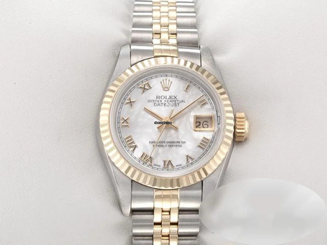 Rolex Lady-Datejust Edelstahl Gelbgold 750 Perlmutt Automatik Gold Stahl Damen