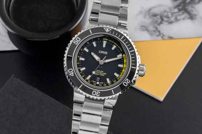  Oris Aquis Depth Gauge Stahl Automatik Ref. 01 733 7755 4154-SET MB B&P 2023 
