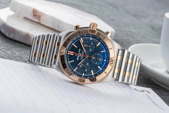 Thumbnail von Breitling Chronomat 42 B01 Stahl / Gold Automatik Ref. UB0134 B&P