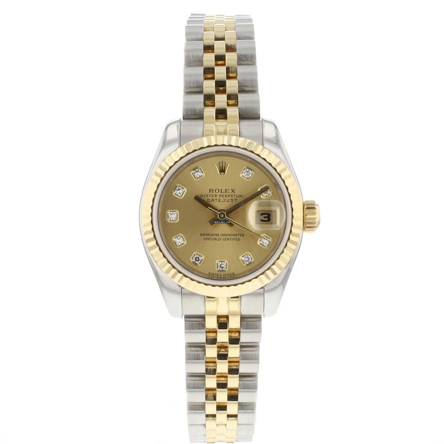  Rolex Lady-Datejust 26 Jubilee Steel/Gold Diamond Dial 