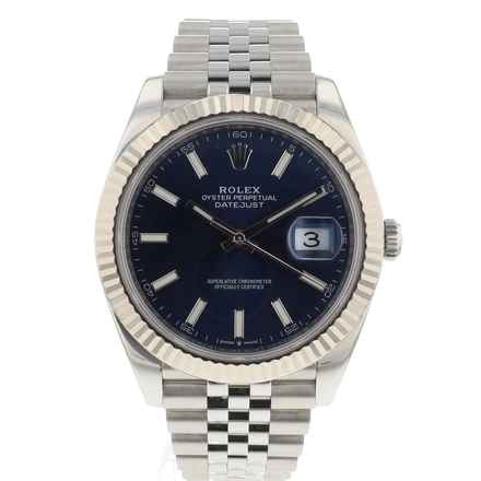  Rolex Datejust 41 Fluted Blue Dial 