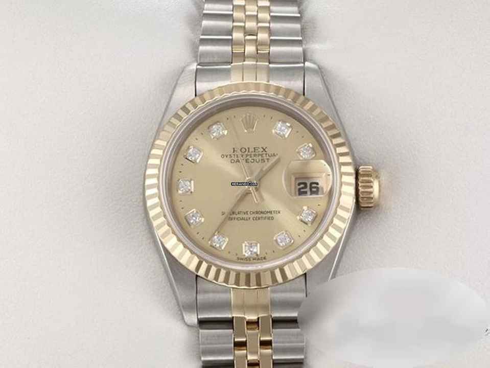  Rolex Lady-Datejust Edelstahl Gelbgold 750 Diamanten Automatik Gold Stahl Damen 