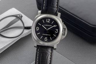 Thumbnail von Panerai Luminor Base Titan Handaufzug Herrenuhr Ref. PAM00176 B&P 2014
