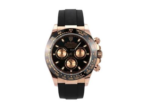  Rolex Daytona Cosmograph Daytona Everose-Gold / Oysterflex Ref. 116515LN Schwarz 