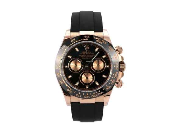  Rolex Daytona Cosmograph Daytona Everose-Gold / Oysterflex Ref. 116515LN Schwarz 