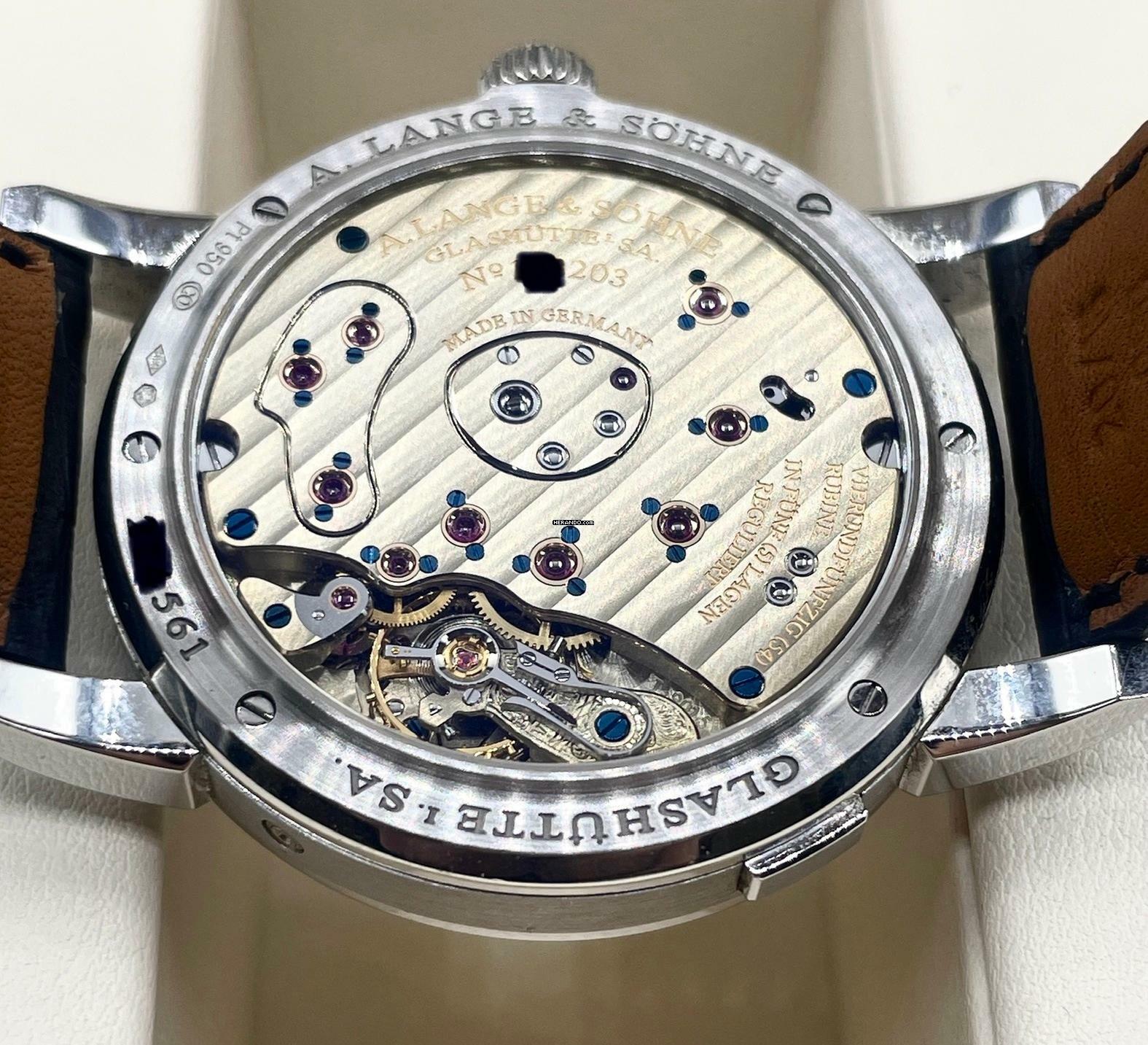 Thumbnail von A. Lange & Söhne Lange 1 Platinum Top Condition Moonphase with Box and Papers