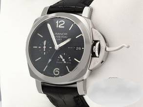 Thumbnail von Panerai Luminor 1950 3 Days GMT Power Reserve Automatic Pam00537 2016 Automatik Stahl Steel Black Dial