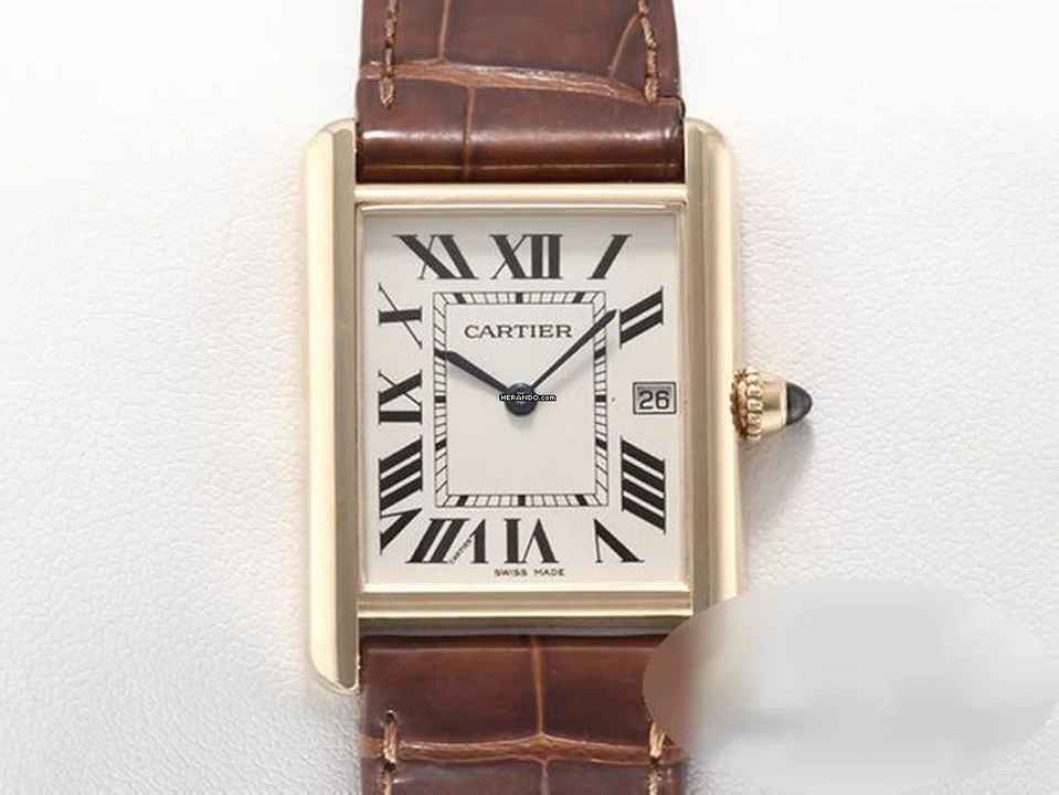  Cartier Tank Louis Cartier Großes Modell Gelbgold 750 2013 W1529756 18kt Yellow Gold Damen Herren 