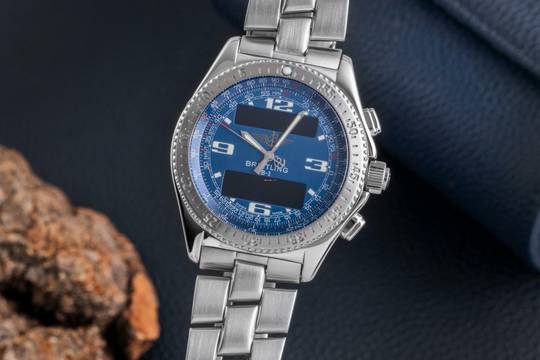  Breitling B-1 Blue Chronograph Edelstahl Quarz Herrenuhr Ref. A68362 