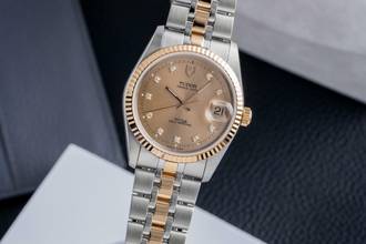 Thumbnail von Tudor Prince Date Diamond Dial Stahl / Gold Automatik Medium Ref. 74033 Papiere