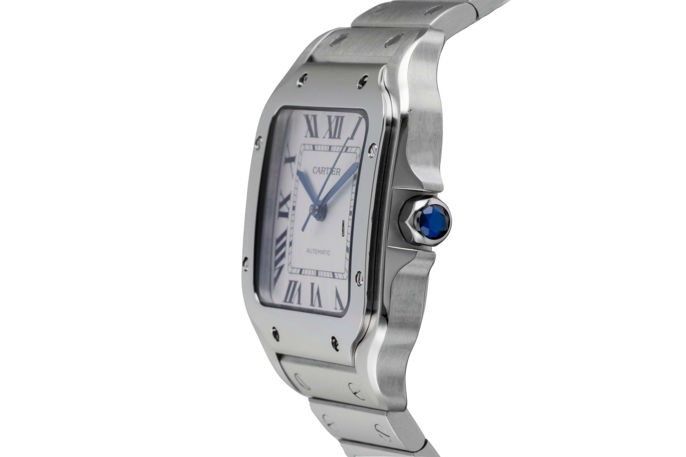 Thumbnail von Cartier Santos Edelstahl Automatik Medium Size Ref. WSSA0010 4075 B&P