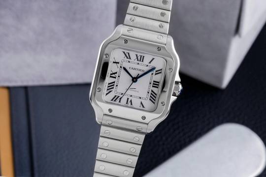  Cartier Santos Edelstahl Automatik Medium Size Ref. WSSA0010 4075 B&P 