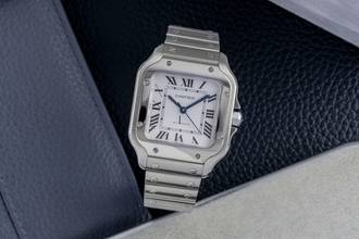 Thumbnail von Cartier Santos Edelstahl Automatik Medium Size Ref. WSSA0010 4075 B&P