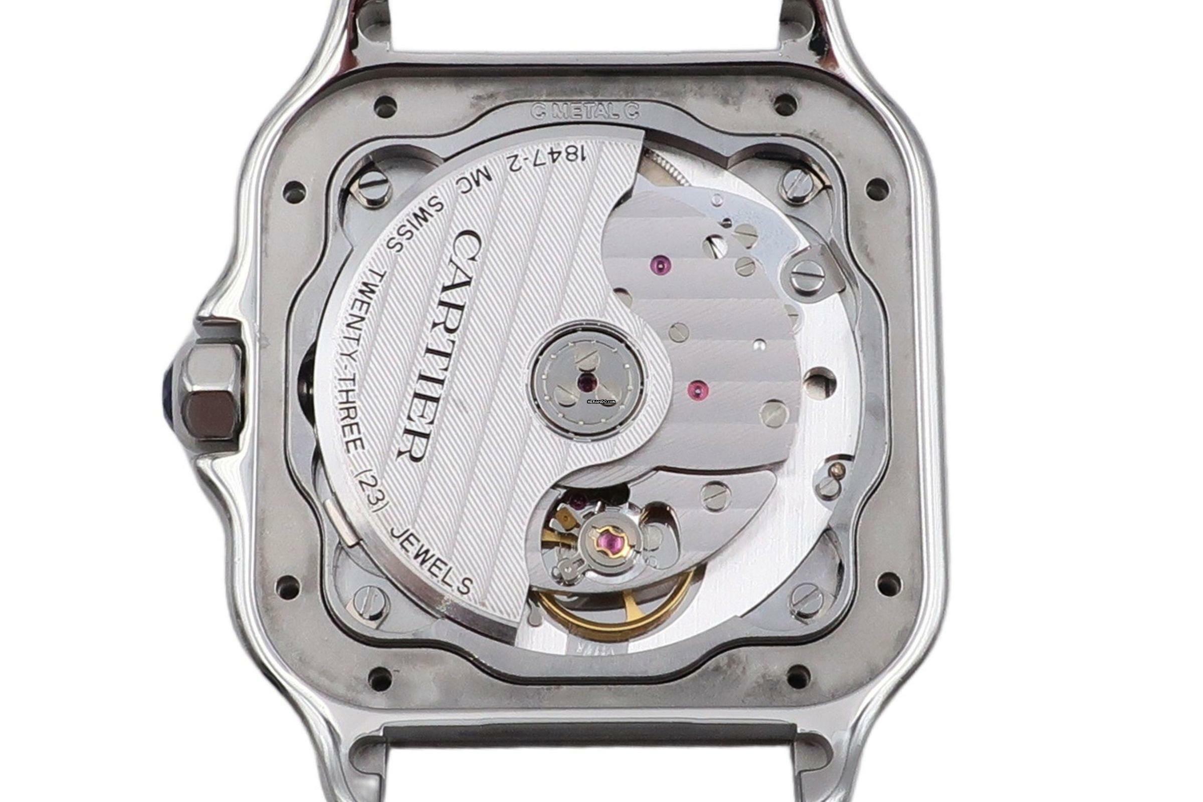 Thumbnail von Cartier Santos Edelstahl Automatik Medium Size Ref. WSSA0010 4075 B&P