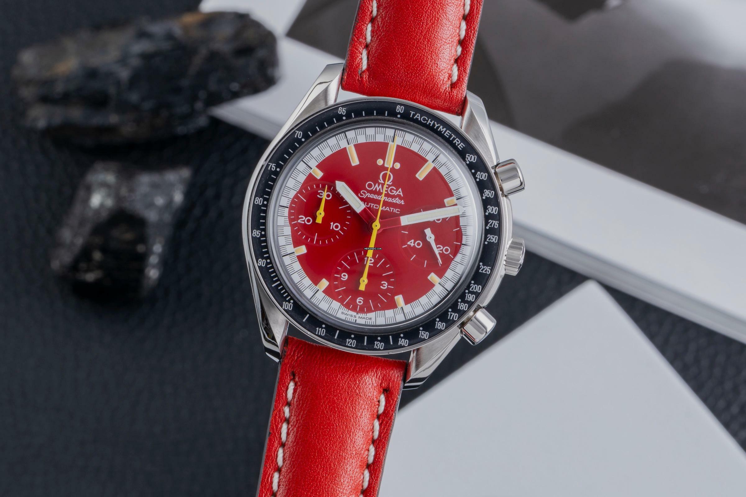  Omega Speedmaster Reduced Red Michael Schumacher Chronograph Ref. 3510.61 