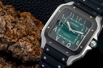 Thumbnail von Cartier Santos Green Arabic Stahl Automatik Herrenuhr Ref. WSSA0055 B&P 2025