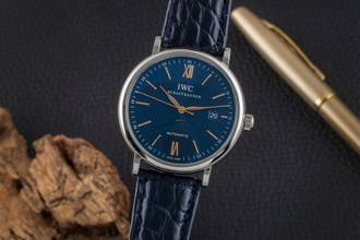 Thumbnail von IWC Portofino Automatic 40 Blue Dial Stahl Automatik Herrenuhr Ref. IW356523