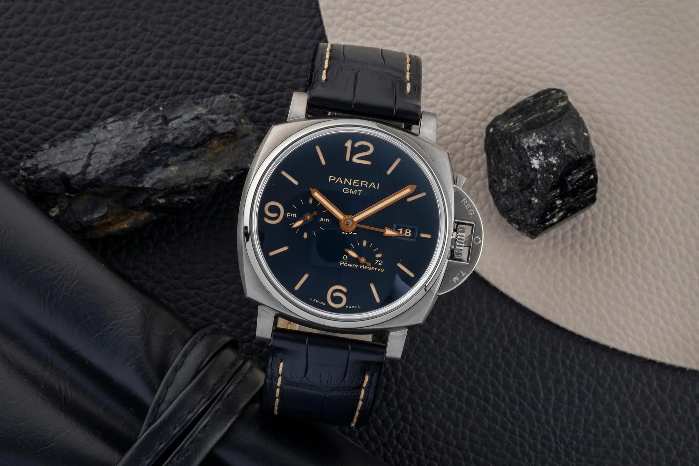  Panerai Luminor Due GMT Power Reserve Titan Automatik Ref. PAM00964 B&P 