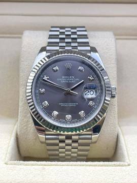  Rolex Datejust 41 Rhodium Diamond Dial with Papers year:2020 nice condition 