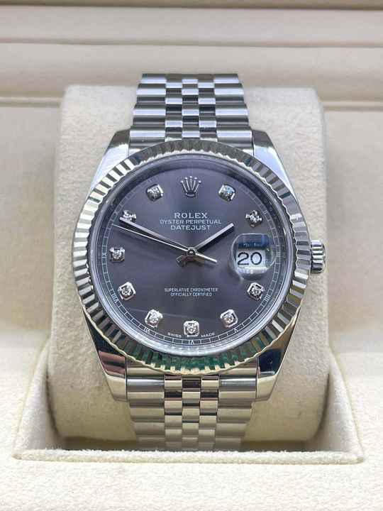  Rolex Datejust 41 Rhodium Diamond Dial with Papers year:2020 nice condition 