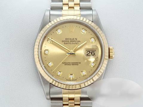  Rolex Datejust 36 36mm 16233 1998 Diamanten Stahl Gelbgold 750 Automatik Stainless Steel 18kt Yellow Gold Jubilé-band Chronometer Oyster 