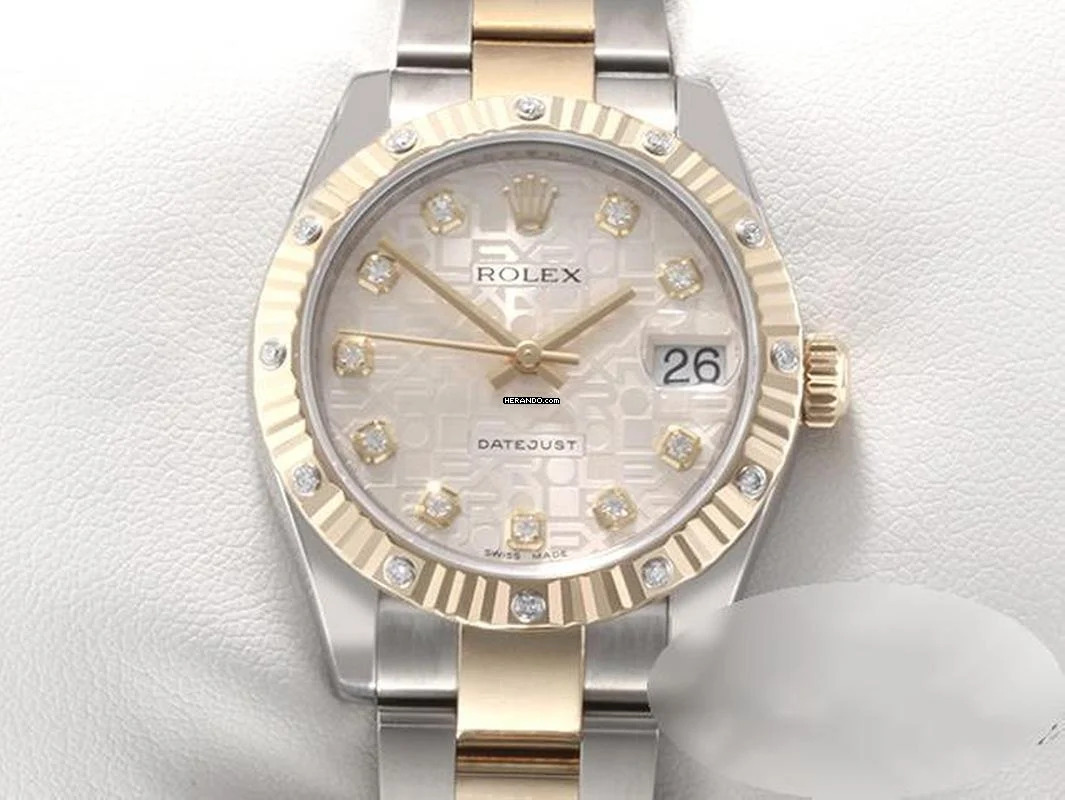  Rolex Datejust 31 31mm Medium 178313 2013 Stahl Gelbgold 750 Diamanten Automatik Stainless Steel 18kt Yellow Gold Oyster-band Chronometer 