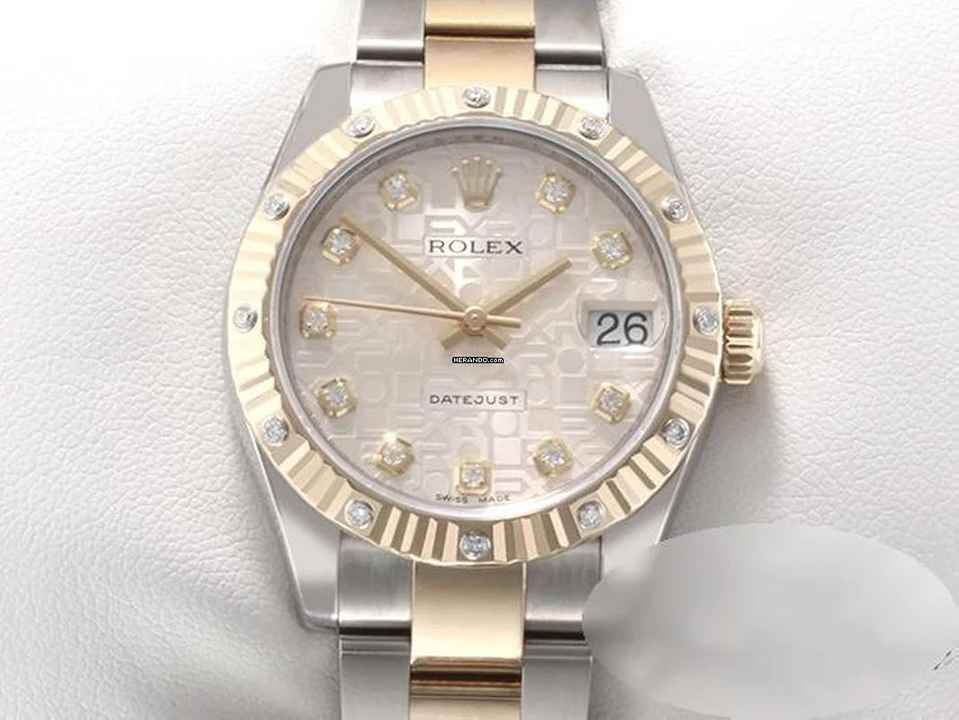  Rolex Datejust 31 31mm Medium 178313 2013 Stahl Gelbgold 750 Diamanten Automatik Stainless Steel 18kt Yellow Gold Oyster-band Chronometer 