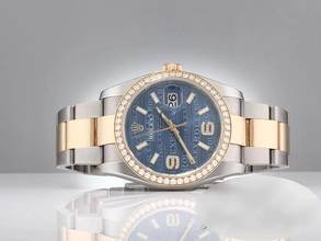 Thumbnail von Rolex Datejust 36 36mm 116243 2010 Stahl Gelbgold 750 Wave Diamanten Automatik Stainless Steel 18kt Yellow Gold Oyster-band Chronometer Blue Dial
