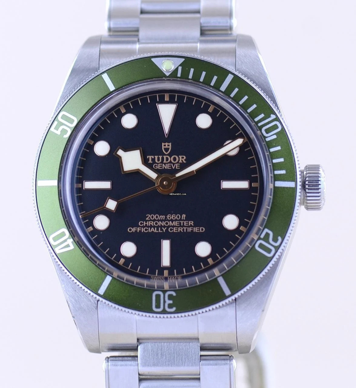  Tudor Black Bay Fifty-Eight Top No-Date green Bezel Stahlband B+P 