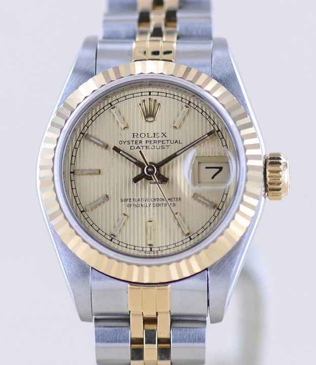  Rolex Lady-Datejust Stahl Gold Champagner Tapestry dial Jubiléband 26mm Klassiker 