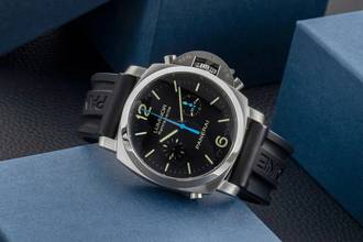 Thumbnail von Panerai Luminor 1950 Chronograph Rattrapante Stahl Automatik Ref. PAM00362 B&P