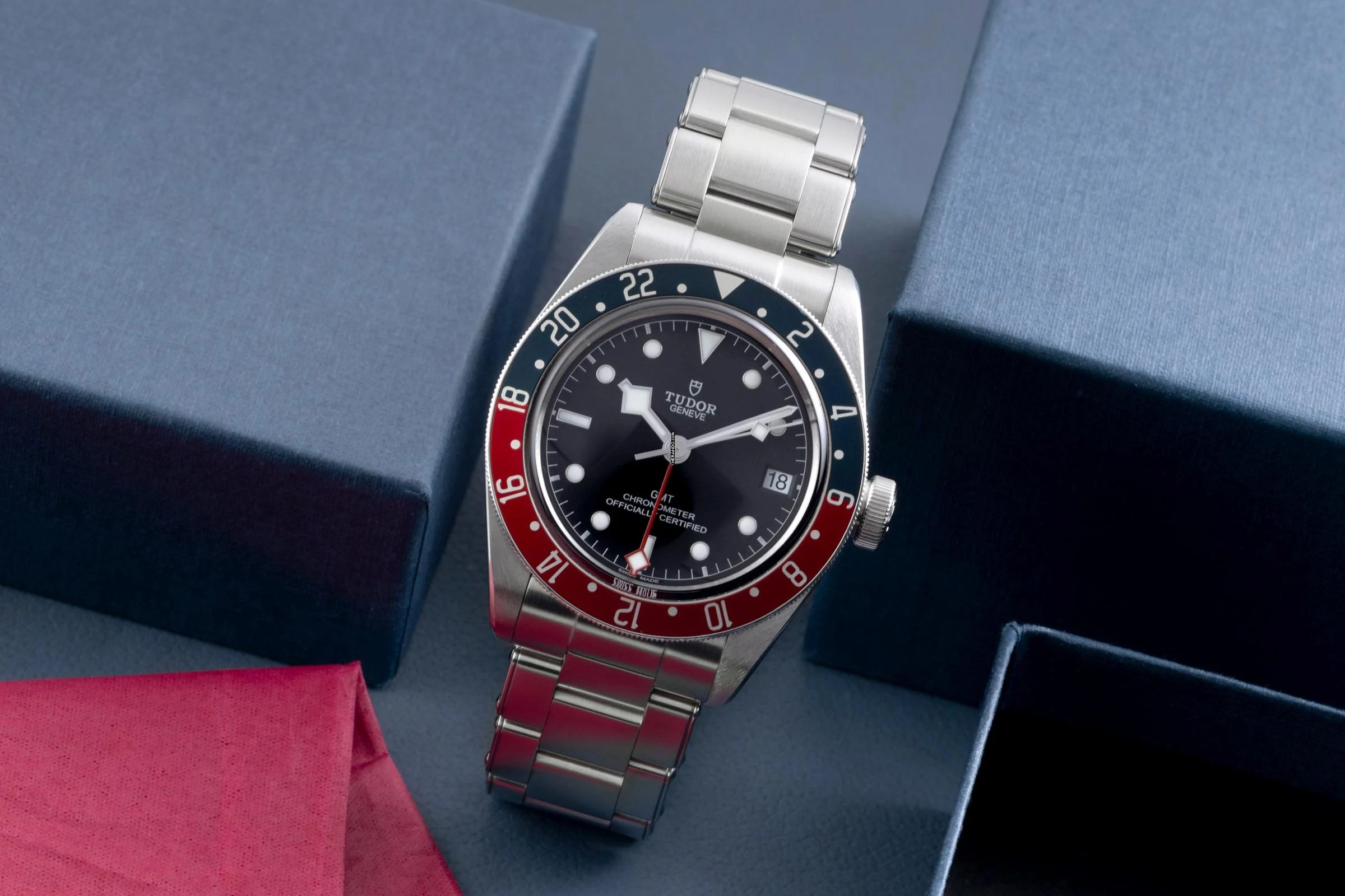  Tudor Black Bay GMT Edelstahl Automatik Herrenuhr Ref. M79830RB-0001 B&P 2019 
