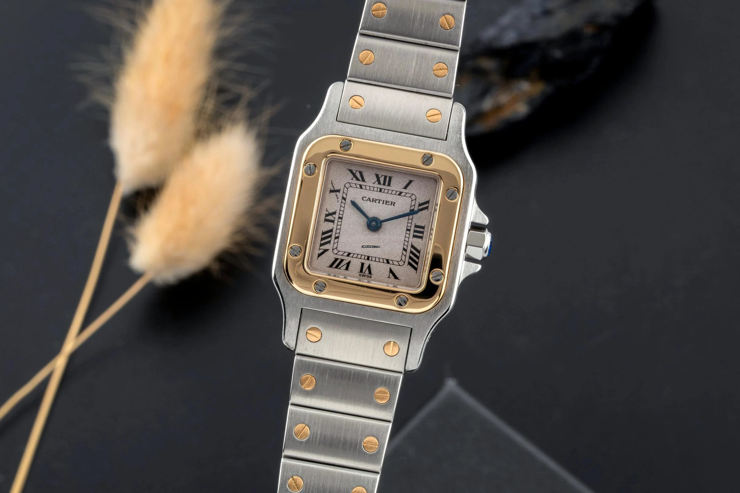  Cartier Santos Galbée Lady Stahl / Gold Damenuhr Saphirglas Ref. W20012C4 1567 