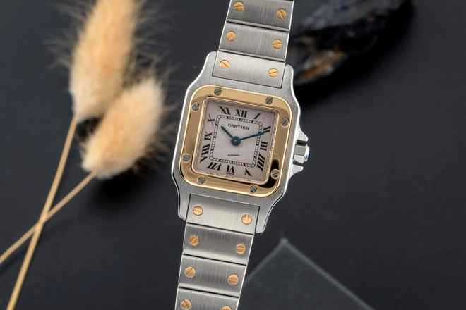  Cartier Santos Galbée Lady Stahl / Gold Damenuhr Saphirglas Ref. W20012C4 1567 