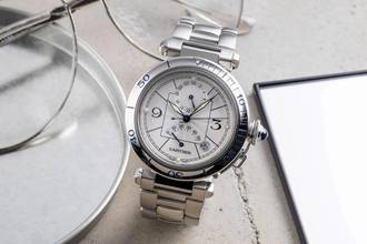 Thumbnail von Cartier Pasha GMT Power Reserve Automatik Stahl Herrenuhr Ref. W31037H3 2388