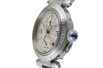 Thumbnail von Cartier Pasha GMT Power Reserve Automatik Stahl Herrenuhr Ref. W31037H3 2388