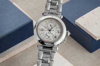 Thumbnail von Cartier Pasha GMT Power Reserve Automatik Stahl Herrenuhr Ref. W31037H3 2388