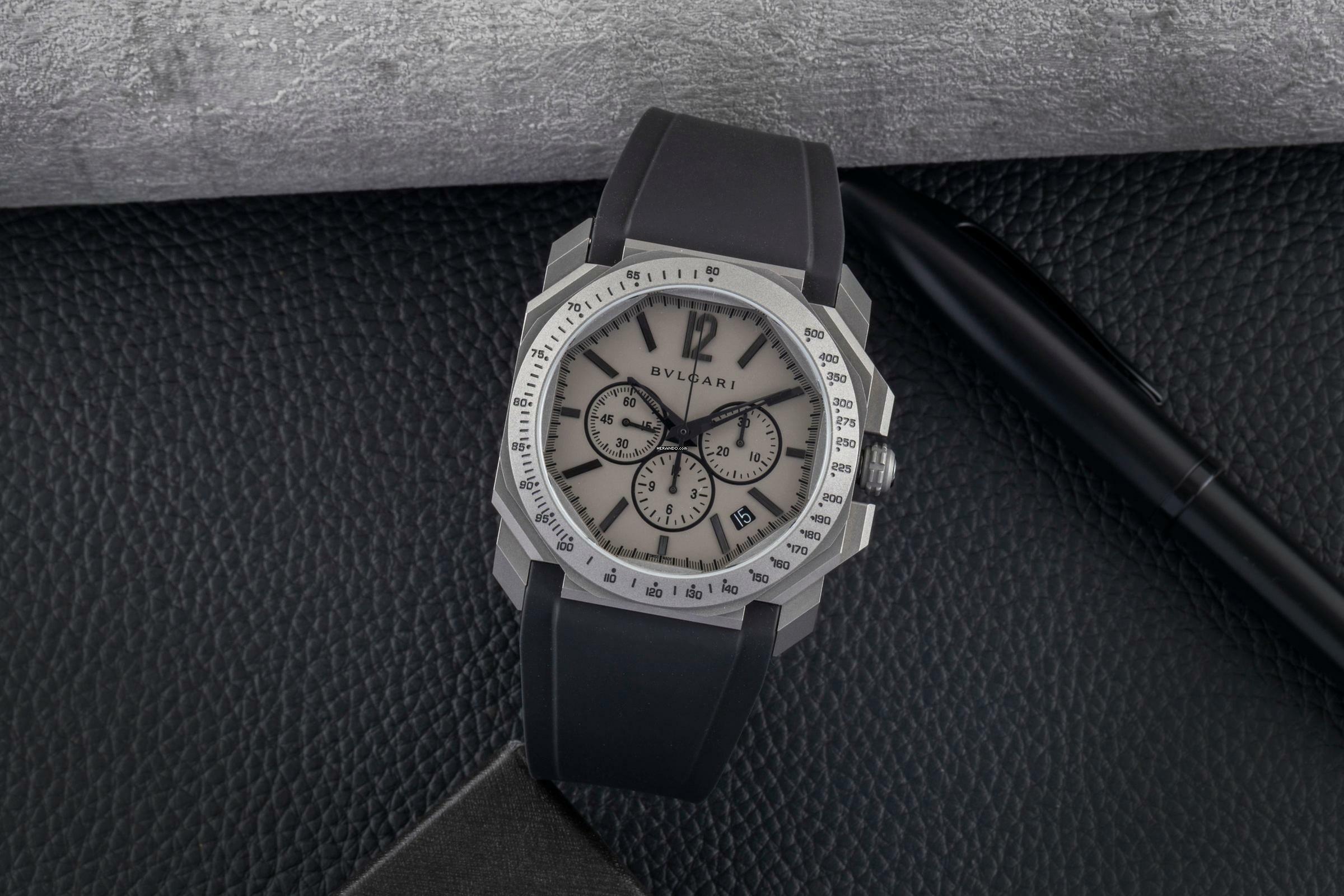 Thumbnail von Bulgari Octo Velocissimo Chronograph Titan Automatik Herrenuhr Ref. 102859 B&P